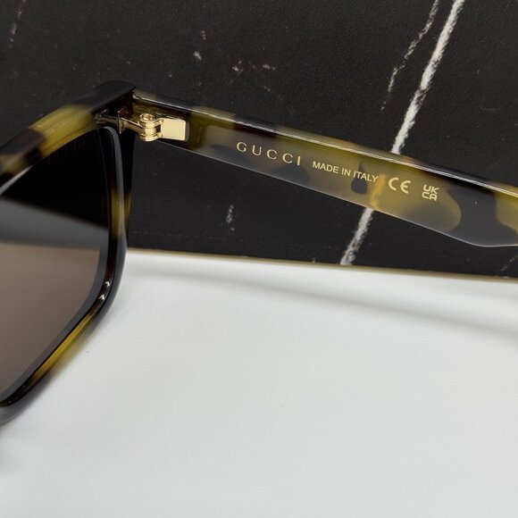 NEW GUCCI SUNGLASSES GG1539S 005 HAVANA UNISEX EYEWEAR - Picture 9 of 10